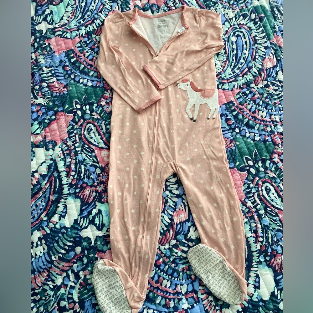 Toddler Girl Zipper Pajamas